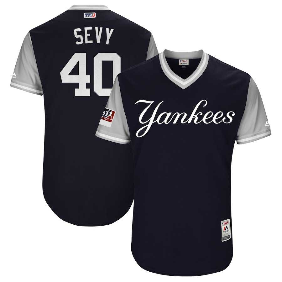 Yankees 40 Luis Severino Sevy Navy 2018 Players Weekend Stitched Jersey Dzhi
